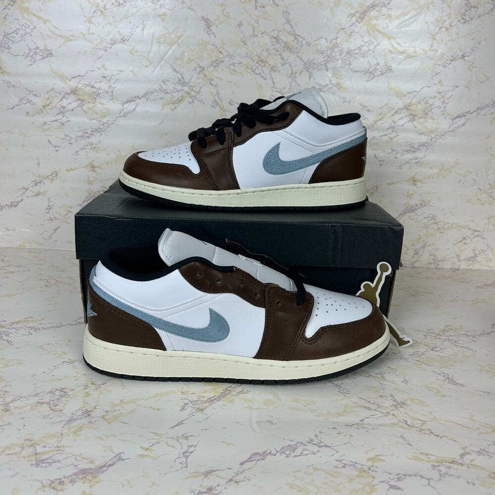 Air Jordan 1 Low SE Big Kids Shoes Brown Blue Grey 6.5Y NIB - Picture 2 of 6